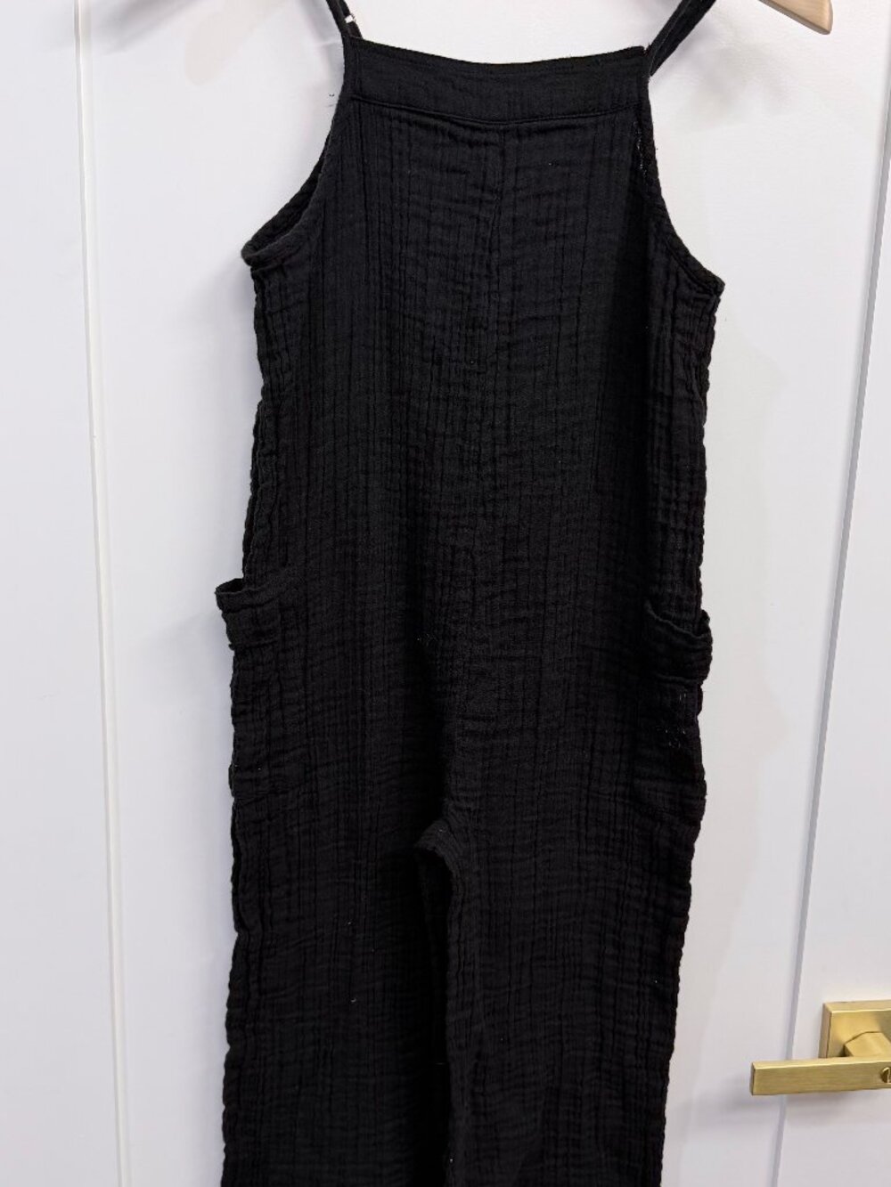 Rip Curl Girls Black Gauze Jumpsuit Romper Size 12 Beach Cover Up